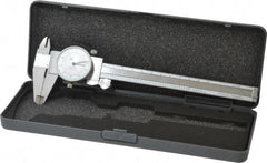 Fowler - 0mm to 6" Range, 0.001" and 0.02 mm Graduation, 0.1" per Revolution, Dial Caliper - White Face, 1.56" Jaw Length - Benchmark Tooling