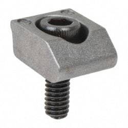 Mitee-Bite - 8-32 Screw Thread, 1/2" Wide x 0.1" High, Smooth Steel Standard Style Screw Mount Toe Clamp - 1,500 Lb Holding Force, 44" Lb Torque, 3.7 Lb Ft Torque, 25/64" Long Extension, 0.016" Throw, 8 Clamps in Package - Benchmark Tooling