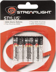 Streamlight - Size AAAA, Alkaline, 6 Pack, Standard Battery - 1.5 Volts, Button Tab Terminal - Benchmark Tooling