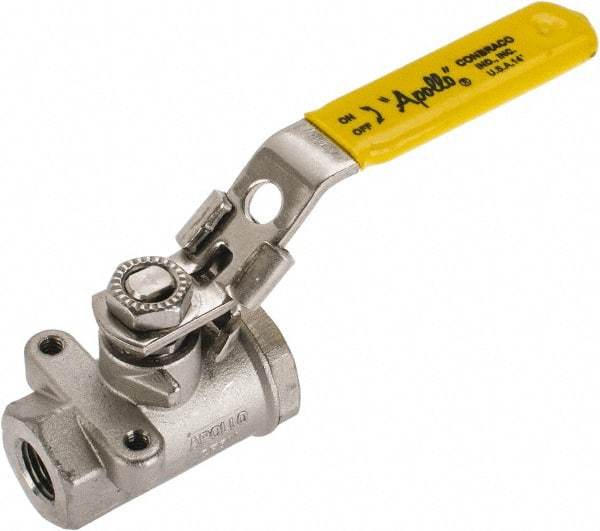 Apollo - 1/4" Pipe, Standard Port, Stainless Steel Standard Ball Valve - 2 Piece, NPT Ends, Locking Lever Handle, 600 WOG, 150 WSP - Benchmark Tooling