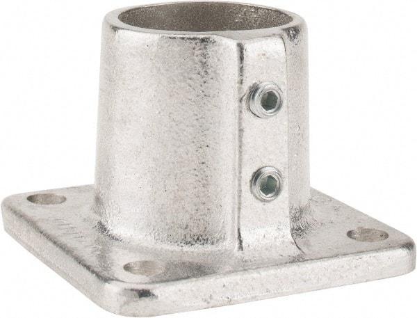 Hollaender - 1-1/2" Pipe, Base Flange, Aluminum Alloy Flange Pipe Rail Fitting - Bright Finish - Benchmark Tooling