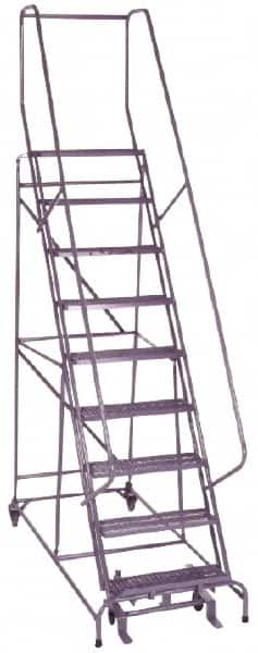 Ballymore - 120" 9 Step Ladder - 350 Lb Capacity, 90" Platform Height, 32" Base Width x 65" Depth, Grip Strut - Benchmark Tooling