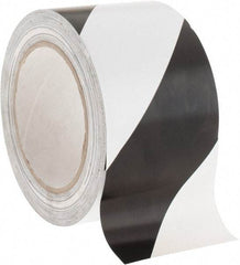 NMC - Black & White Striped Vinyl Tape - 3" Wide x 108' Long x 0.002" Thick, General Traffic - Benchmark Tooling