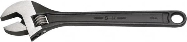 SK - 3/4" Jaw Capacity, 6" Standard Adjustable Wrench - Steel, Black Finish, 6" OAL - Benchmark Tooling