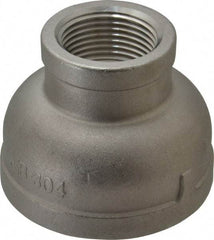 Merit Brass - 2 x 1" Grade 304 Stainless Steel Pipe Reducer Coupling - FNPT x FNPT End Connections, 150 psi - Benchmark Tooling