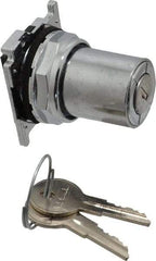 Eaton Cutler-Hammer - 30-1/2mm Mount Hole, 2 Position, Key Operated, Selector Switch Only - Silver, Maintained (MA) - Benchmark Tooling
