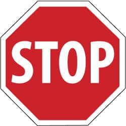 NMC - "Stop", 30" Wide x 30" High, Aluminum Stop & Yield Signs - 0.08" Thick, White on Red, High Intensity Reflectivity, Octagon, Post Mount - Benchmark Tooling