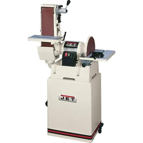 Jet - 48 Inch Long x 6 Inch Wide Belt, 12 Inch Diameter, Horizontal and Vertical Combination Sanding Machine - 2,500 Ft./min Belt Speed, 1-1/2 HP, Single Phase - Benchmark Tooling