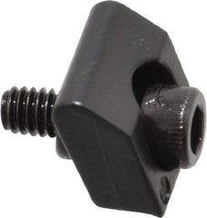 Mitee-Bite - 8-32 Screw Thread, 1/2" Wide x 0.1" High, Serrated Steel Standard Style Screw Mount Toe Clamp - 1,500 Lb Holding Force, 44" Lb Torque, 3.7 Lb Ft Torque, 25/64" Long Extension, 0.016" Throw, 8 Clamps in Package - Benchmark Tooling