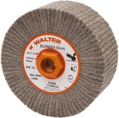 WALTER Surface Technologies - 4-1/2" Diam Aluminum Oxide Unmounted Flap Wheel - 5/8" Hole, 5/8-11 Thread, 2" Wide, Nonwoven, Fine Grade, 3,800 Max RPM - Benchmark Tooling