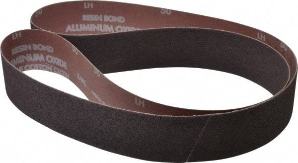 Norton - 2" Wide x 60" OAL, 50 Grit, Aluminum Oxide Abrasive Belt - Aluminum Oxide, Coarse, Coated, Series R228 - Benchmark Tooling