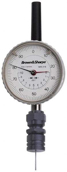 TESA Brown & Sharpe - Depth Gage Indicator Mounting Collet - 1/4 Inch Base Hole Diameter, 3/8-32 Rod Thread, Use with Dial Depth Gages - Benchmark Tooling