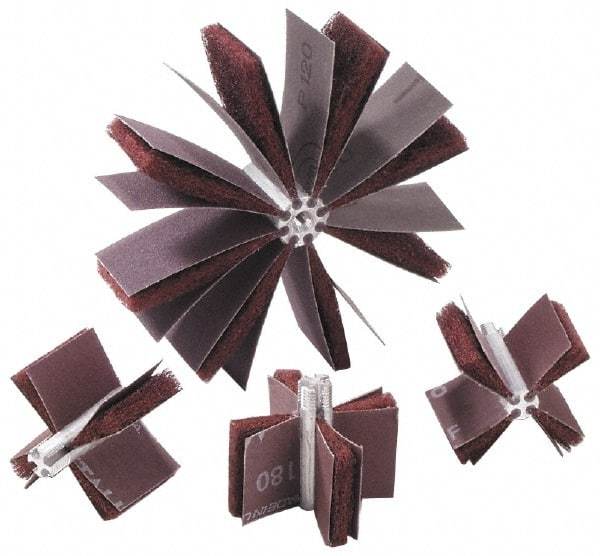 Merit Abrasives - 80 Grit, Nonwoven, Aluminum Oxide Bore Polisher - Medium Grade, 22,000 RPM, Polishes Bores with 1 to 1-1/2" Diam - Benchmark Tooling