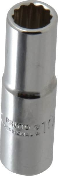 Proto - 3/8" Drive, Deep Hand Socket - 12 Points, 2-1/8" OAL, Chrome Finish - Benchmark Tooling