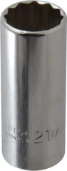 Proto - 3/8" Drive, Deep Hand Socket - 12 Points, 2-3/4" OAL, Chrome Vanadium, Chrome Finish - Benchmark Tooling