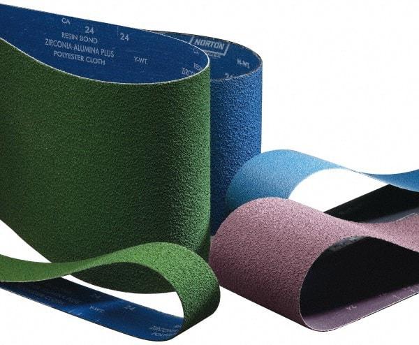 Norton - 3" Wide x 132" OAL, 50 Grit, Ceramic Abrasive Belt - Ceramic, Coarse, Coated, Y Weighted Cloth Backing, Series R981 - Benchmark Tooling