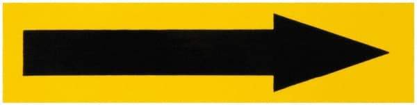 NMC - Pipe Marker with No Legend and Arrow Graphic - 1-1/2 to 2" Pipe Outside Diam, Black on Yellow - Benchmark Tooling