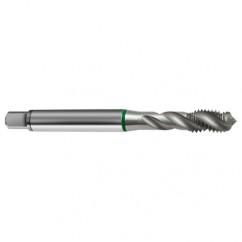 M10x1.5 6H 3-Flute Cobalt Green Ring Semi-Bottoming 40 degree Spiral Flute Tap-Bright - Benchmark Tooling