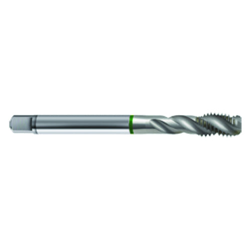 ‎M4 × 0.7 3FL 6H Cobalt Spiral Flute Semi-Bott Green Ring Tap-Bright-40 Degree Helix - Benchmark Tooling