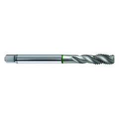 ‎M4 × 0.7 3FL 6H Cobalt Spiral Flute Semi-Bott Green Ring Tap-Bright-40 Degree Helix - Benchmark Tooling