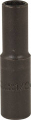 Proto - 1/2", 1/2" Drive, Deep Hand Socket - 12 Points, 3-1/4" OAL, Alloy Steel, Black Finish - Benchmark Tooling