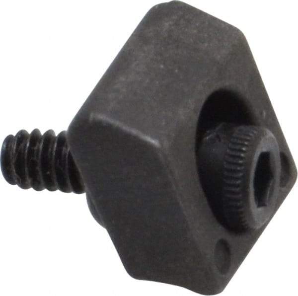 Mitee-Bite - 4-40 Screw Thread, 3/8" Wide x 0.075" High, Smooth Steel Standard Style Screw Mount Toe Clamp - 650 Lb Holding Force, 16" Lb Torque, 1.33 Lb Ft Torque, 0.26" Long Extension, 0.0075" Throw, 8 Clamps in Package - Benchmark Tooling