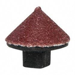 Superior Abrasives - 5/8" Diam 80 Grit 90° Included Angle Cone Center Lap - Aluminum Oxide, Medium Grade, Shank Mounted - Benchmark Tooling