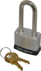 Master Lock - Keyed Alike Retaining Key Conductive Lockout Padlock - 2" Shackle Clearance, 9/32" Shackle Diam, 1-1/4" Body Height x 1-9/16" Body Width, Black, 4 Pins - Benchmark Tooling