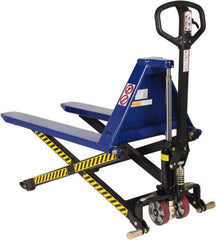 Value Collection - 3,000 Lb Capacity, 31-1/2" Lift Portable Tote Lifter - 3-1/2" Min Lift Height, 43" Fork Length x 20" Fork Width, 20" Overall Width - Benchmark Tooling