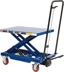 Value Collection - 400 Lb Capacity Hydraulic Scissor Elevating Cart - 8-3/4" to 29" Lift Height, 27-1/2" Platform Length x 17-5/8" Platform Width - Benchmark Tooling
