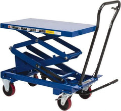 Value Collection - 800 Lb Capacity Hydraulic Scissor Elevating Cart - 15-1/2" to 50-3/4" Lift Height, 35-1/2" Platform Length x 20" Platform Width - Benchmark Tooling