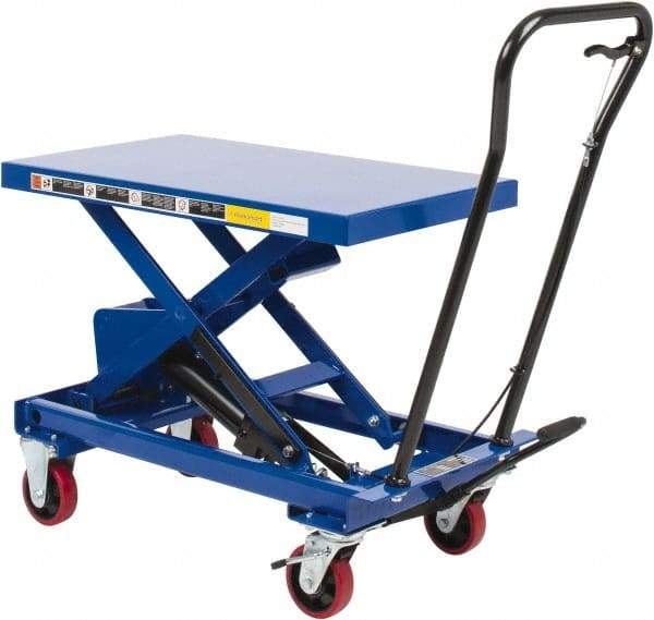 Value Collection - 1,100 Lb Capacity Hydraulic Scissor Elevating Cart - 15-1/2" to 35" Lift Height, 32-1/2" Platform Length x 19-3/4" Platform Width - Benchmark Tooling