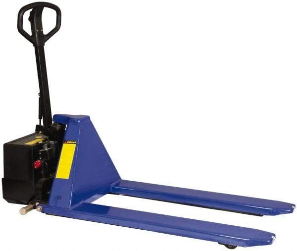 Value Collection - 2,200 Lb Capacity, 31" Lift Height, Battery Operated Lift - 3-1/3" Lowered Height, 13" Load Center, 43-1/4" Fork Length, 26-3/4" Overall Width - Benchmark Tooling
