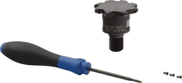 Seco - Modular Connection Connection, 0.236" Cutting Width, 0.409" Depth of Cut, 2" Cutter Diam, 8 Tooth Indexable Slotting Cutter - R335.29 Toolholder, RD.. 06.. Insert, Right Hand Cutting Direction - Benchmark Tooling