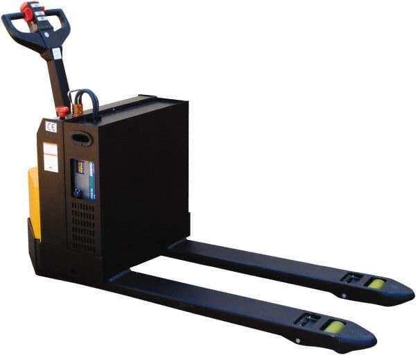 Vestil - 4,500 Lb Capacity, 7-51/64" Lift Electric Pallet Truck - 3.4" Min Lift Height, 48" Fork Length x 20" Fork Width, 30-1/4" Overall Width - Benchmark Tooling