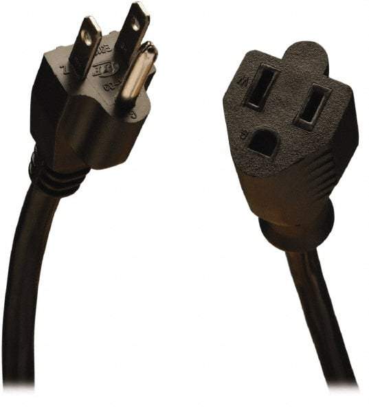 Tripp-Lite - 15', 18/3 Gauge/Conductors, Black Indoor Replacement Cord - 0 Receptacles, 10 Amps, 120 VAC, UL SJT, NEMA 5-15P - Benchmark Tooling