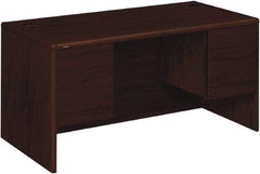 Hon - High Pressure Laminate Double Pedestal Desk - 60" Wide x 30" Deep x 29-1/2" High, Mahogany - Benchmark Tooling