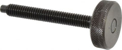 Gibraltar - 5/16-18 Knurled Shoulderless Dog Point Tip Grade 12L14 Steel Thumb Screw - 2-7/8" OAL, 1-1/8" Head Diam x 3/8" Head Height, Black Oxide Finish - Benchmark Tooling
