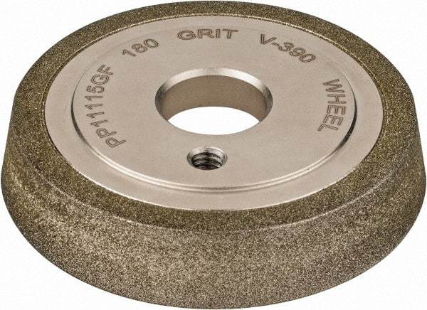 Darex - 3" Diam, 3/4" Hole Size, 1-1/4" Overall Thickness, 180 Grit, Type 12 Tool & Cutter Grinding Wheel - Medium Grade, Diamond - Benchmark Tooling
