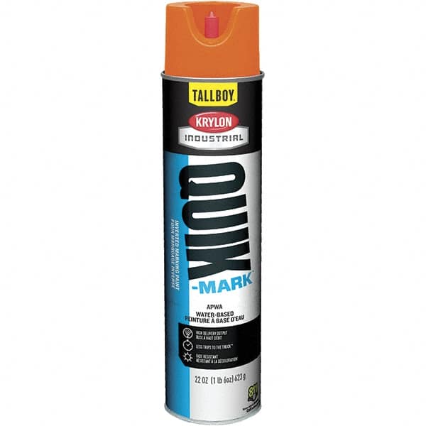 Krylon - 25 fl oz Orange Marking Paint - 35 to 71 Sq Ft Coverage, Water-Based Formula - Benchmark Tooling