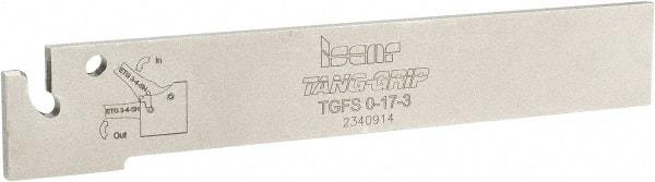 Iscar - 0.6772" Blade Height, 0.098" Blade Width, 4.331" OAL, Neutral Cut, Single End Indexable Cut-Off Blade - TGFS Blade, Tang-Grip Series - Benchmark Tooling