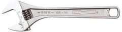 Channellock - 1-3/8" Jaw Capacity, 8" Standard Adjustable Wrench - Chrome Vanadium Steel, Chrome Finish - Benchmark Tooling