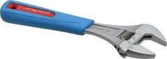 Channellock - 1-3/8" Jaw Capacity, 8" Standard Adjustable Wrench - Chrome Vanadium Steel, Chrome Finish - Benchmark Tooling