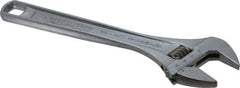 Channellock - 1-3/8" Jaw Capacity, 10" Standard Adjustable Wrench - Chrome Vanadium Steel, Chrome Finish - Benchmark Tooling