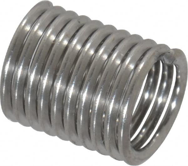 Recoil - M5x0.80 Metric Coarse, 10mm OAL, Free Running Helical Insert - 9-5/8 Free Coils, Tanged, Stainless Steel, Bright Finish, 2D Insert Length - Benchmark Tooling