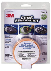 3M - 4 Piece Automotive Headlight Lens Restoration System Kit - Masking Tape, Sanding Discs, Polishing Pad, Compound - Benchmark Tooling