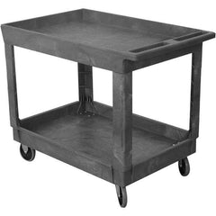 Wesco Industrial Products - 500 Lb Capacity, 25-1/2" Wide x 40-1/4" Long x 32-1/2" High Service Cart - 2 Shelf, Plastic, TPR Casters - Benchmark Tooling