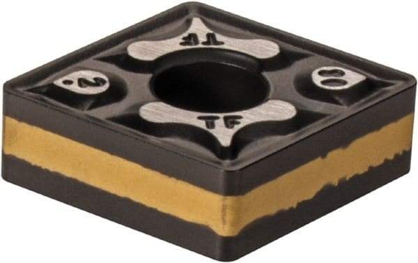 Iscar - CNMG432 TF Grade IC8250 Carbide Turning Insert - TiCN/Al2O3/TiN Finish, 80° Diamond, 1/2" Inscr Circle, 3/16" Thick, 1/32" Corner Radius - Benchmark Tooling