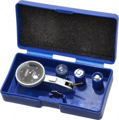 Fowler - 0.03 Inch Range, 0.0005 Inch Dial Graduation, Horizontal Dial Test Indicator - 1 Inch Black Dial, 0-15-0 Dial Reading - Benchmark Tooling