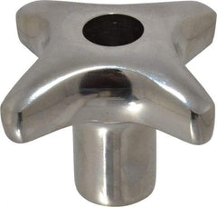 KIPP - 2.48" Head Diam, 4 Point Lobed Knob - 1/2-13 Hole, Stainless Steel - Benchmark Tooling